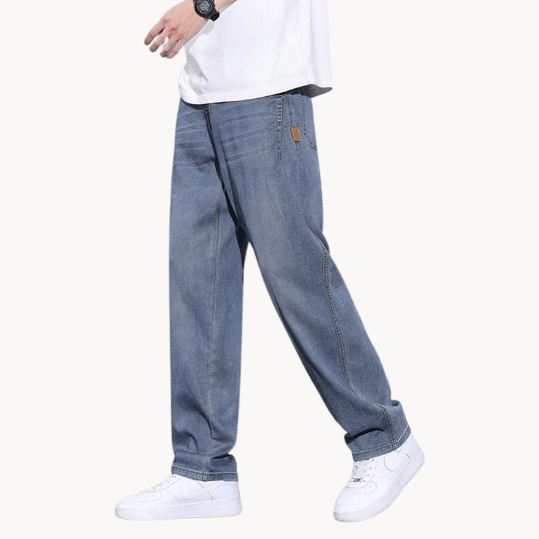 Men's Lightweight Denim Jeans - product view | SAINT DOR