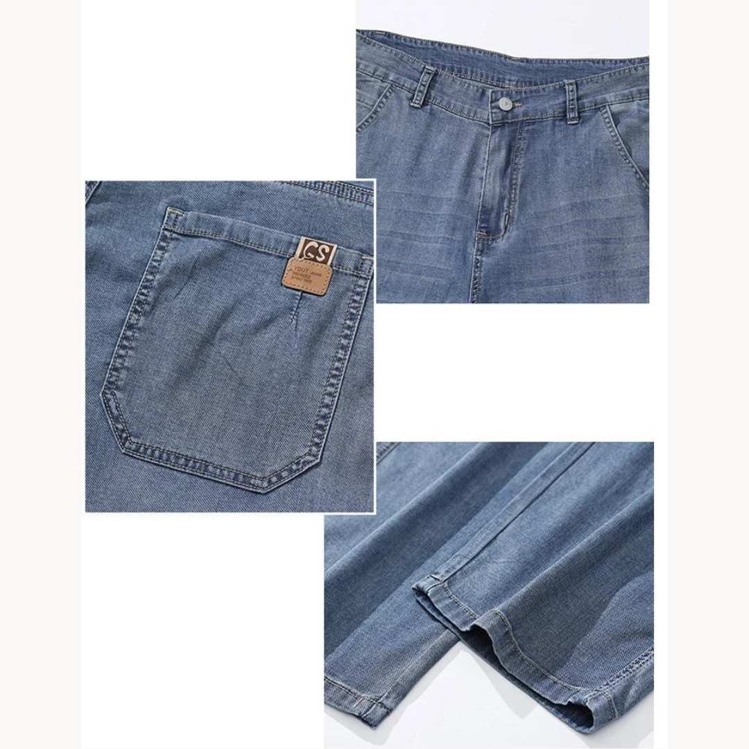 Men's Lightweight Denim Jeans - product view | SAINT DOR