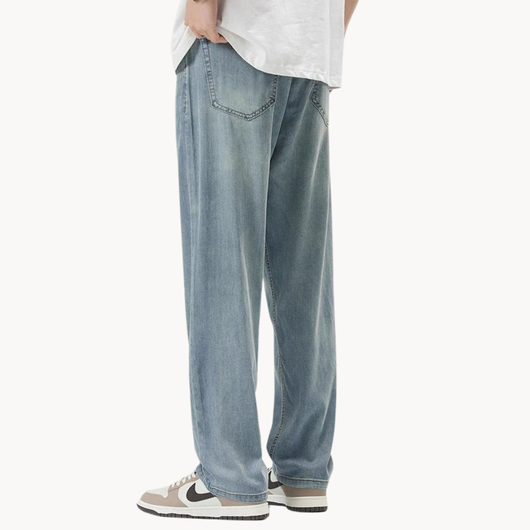 Men's Relaxed Straight-Cut Jeans - lifestyle view | SAINT DOR
