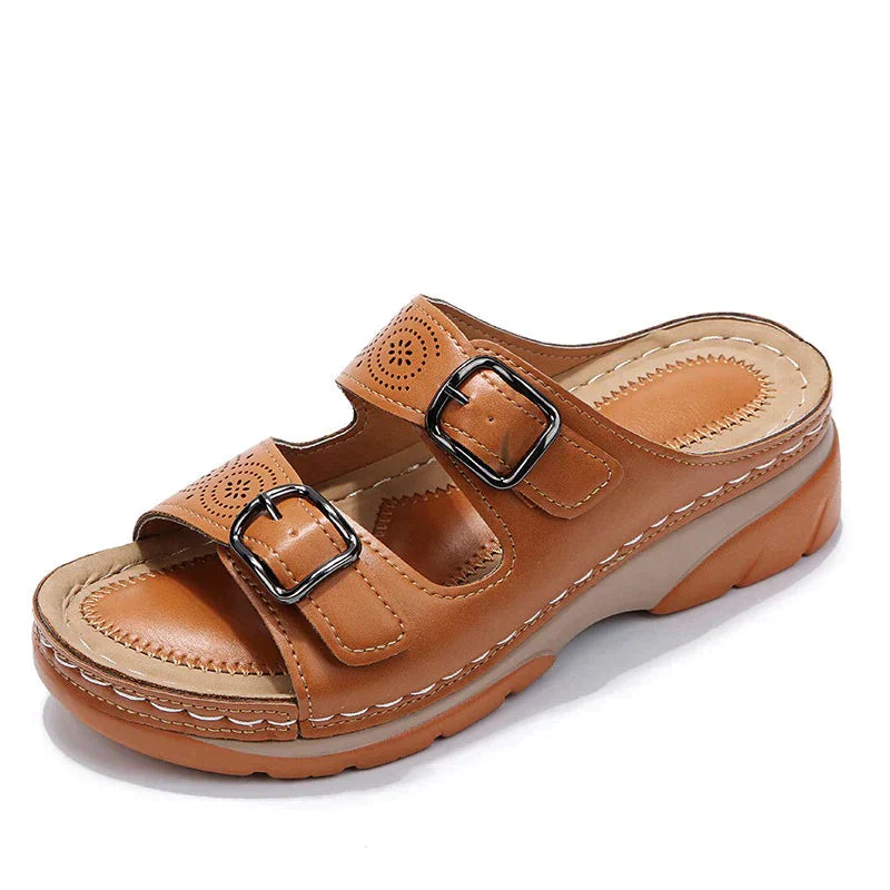 Women's orthopaedic arch support sandals – Saint Dor UK – lifestyle shot
