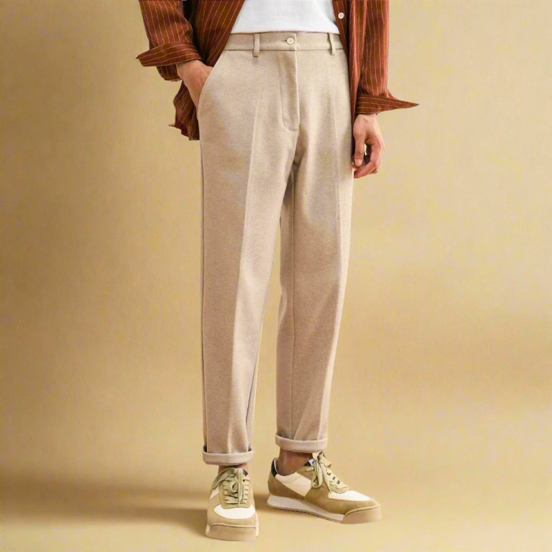 Men's Cropped Ankle Length Trousers - side view | SAINT DOR