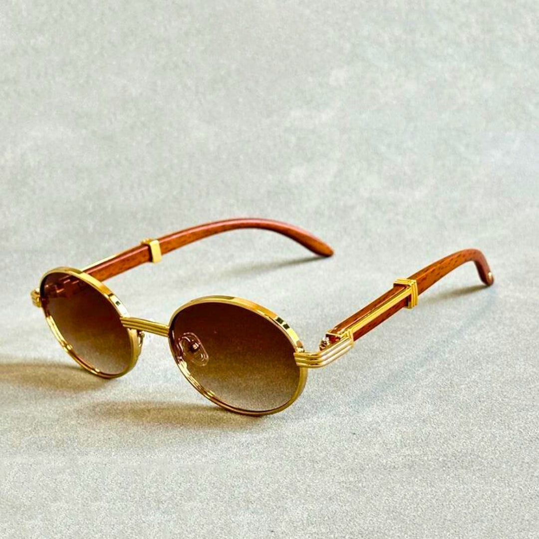 Women's LuxeGaze Vintage Oval Sunglasses – back view