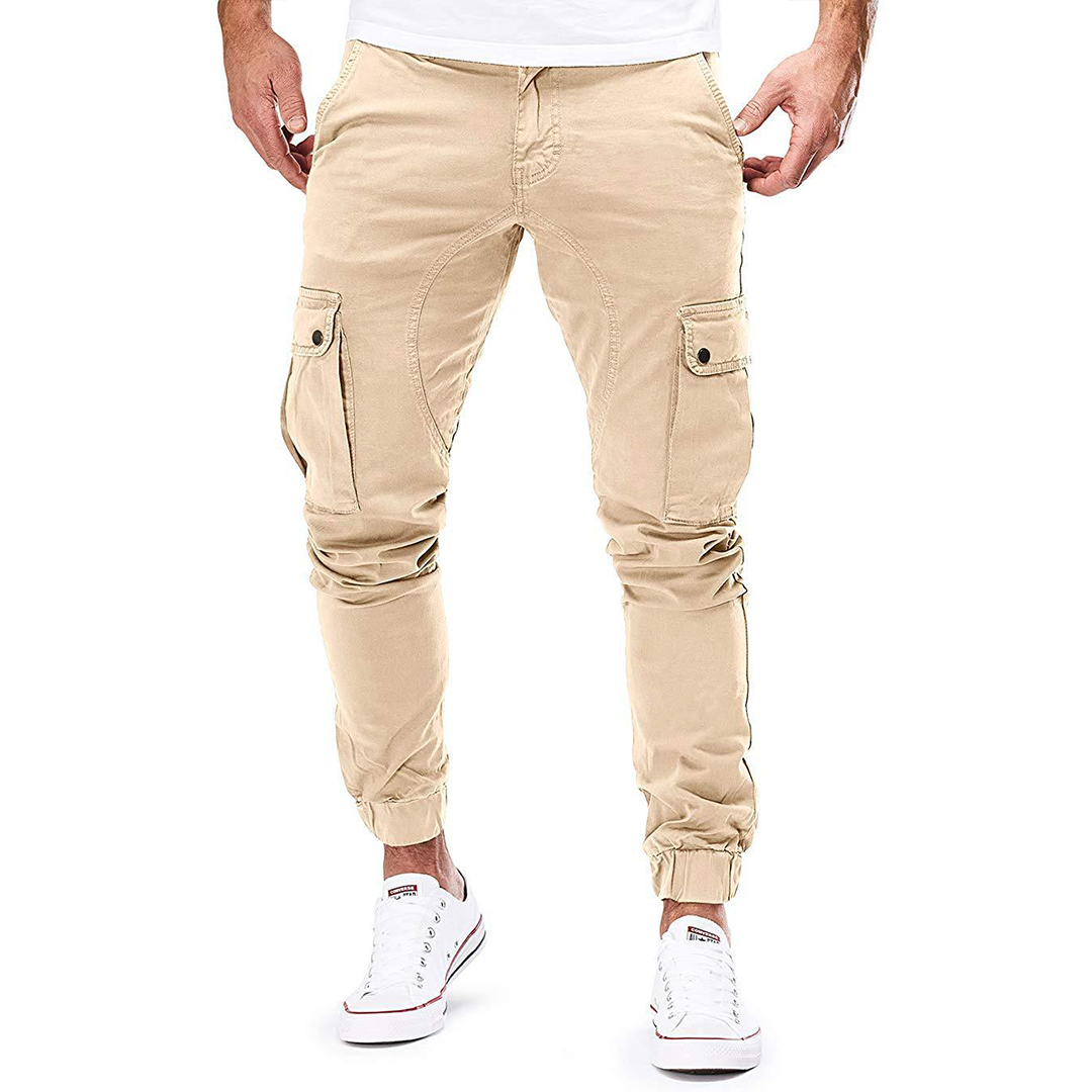 Men's Long Cargo Trousers - front view | SAINT DOR