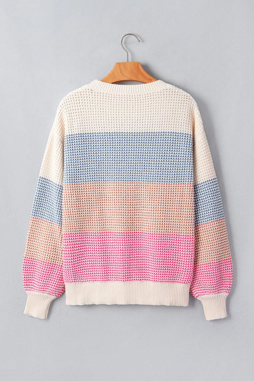 Women's colour block waffle knit jumper - detail