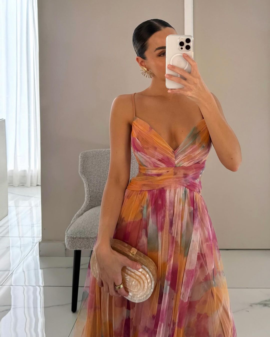 Women's Floral Print Maxi Dress – Lightweight Summer Style – side view