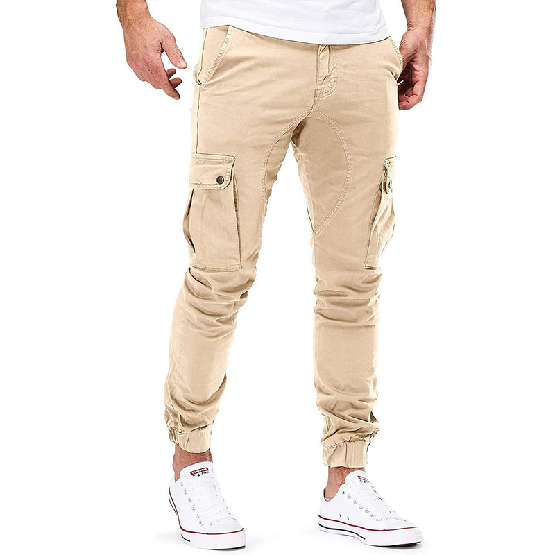 Men's Long Cargo Trousers - side view | SAINT DOR