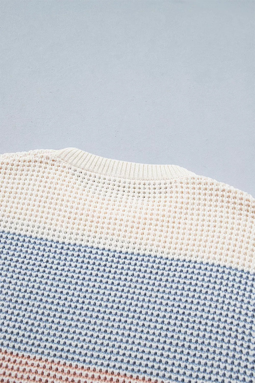 Women's colour block waffle knit jumper - detail