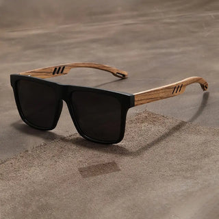 Unisex Woody Oak Wood Sunglasses – UV400 Natural Style – front view