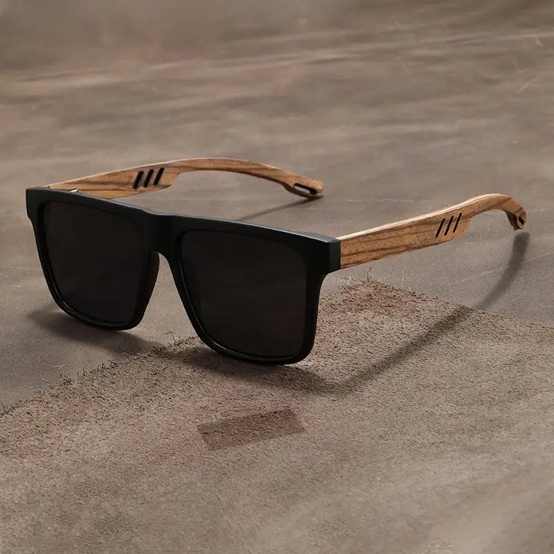 Unisex Woody Oak Wood Sunglasses – UV400 Natural Style – front view