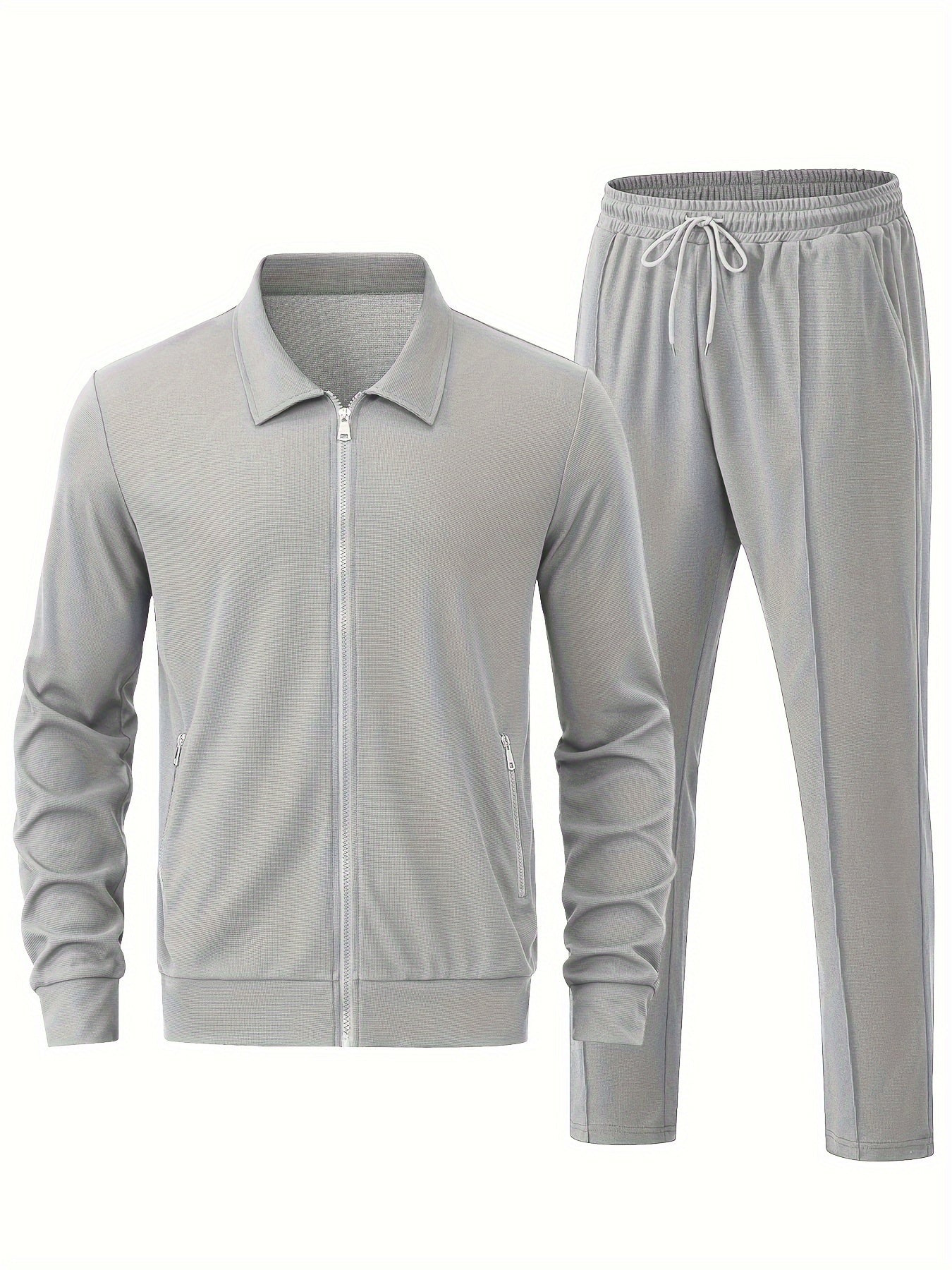 Men's Formal Stretch Tracksuit - Smart Two-Piece Co-Ord Set in Dark Green — close-up