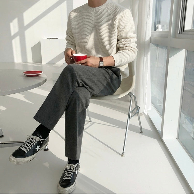 Oversized ribbed jumper, cuff and hem detail