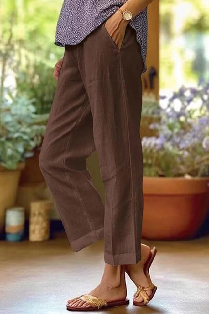 Women's Trousers - Light Summer Trousers in White