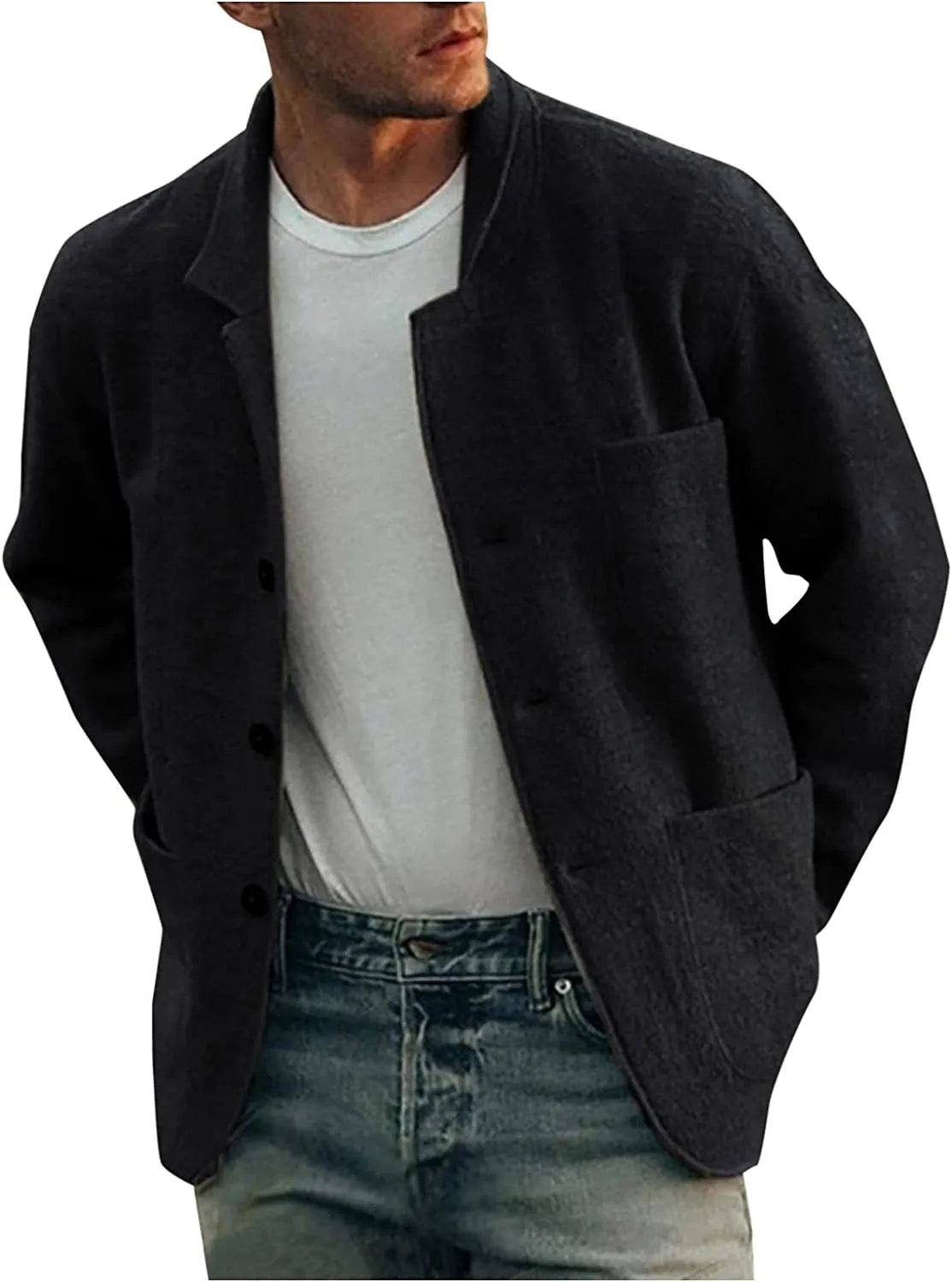 Men's Top - Casual blazer men in Blauw