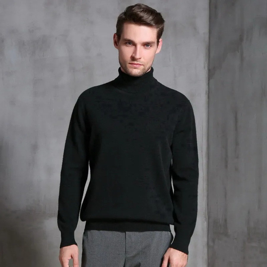 Men's fine knit roll neck jumper