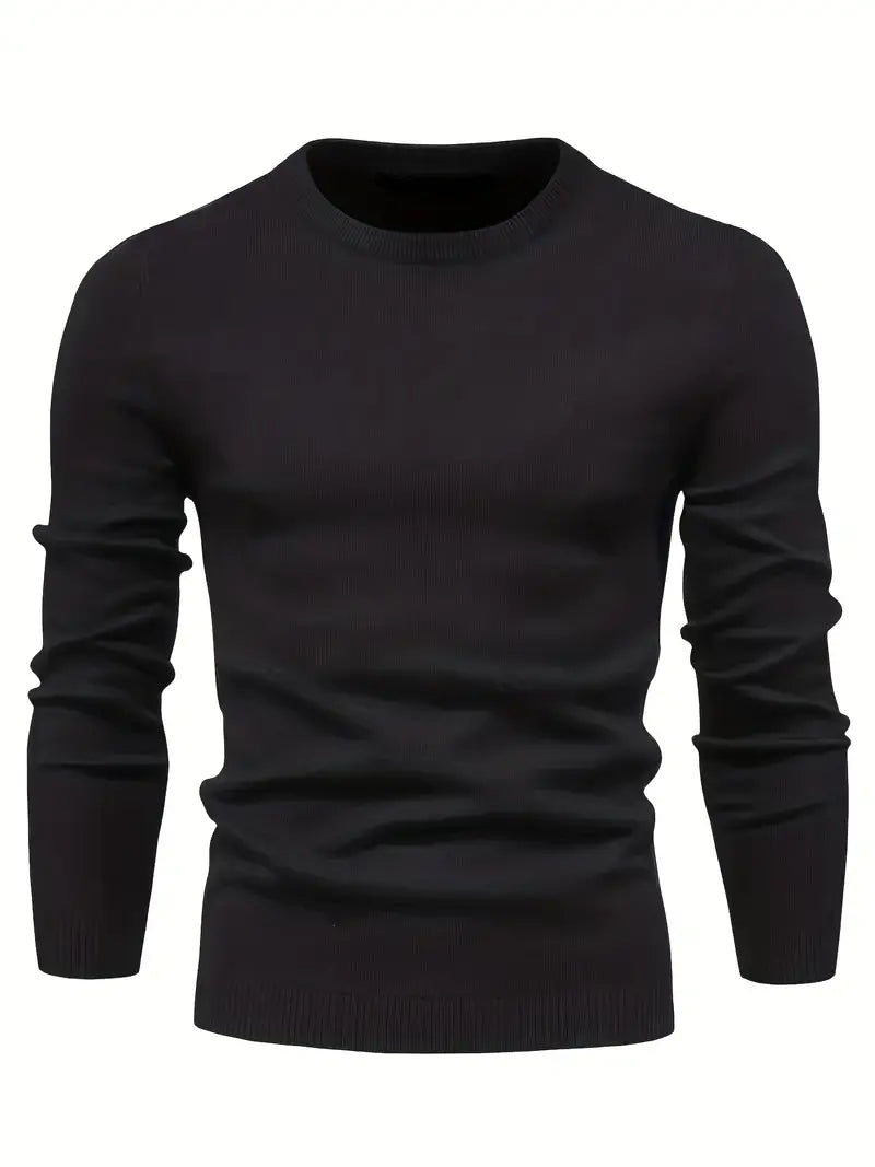 Men's fine knit jumper in Black