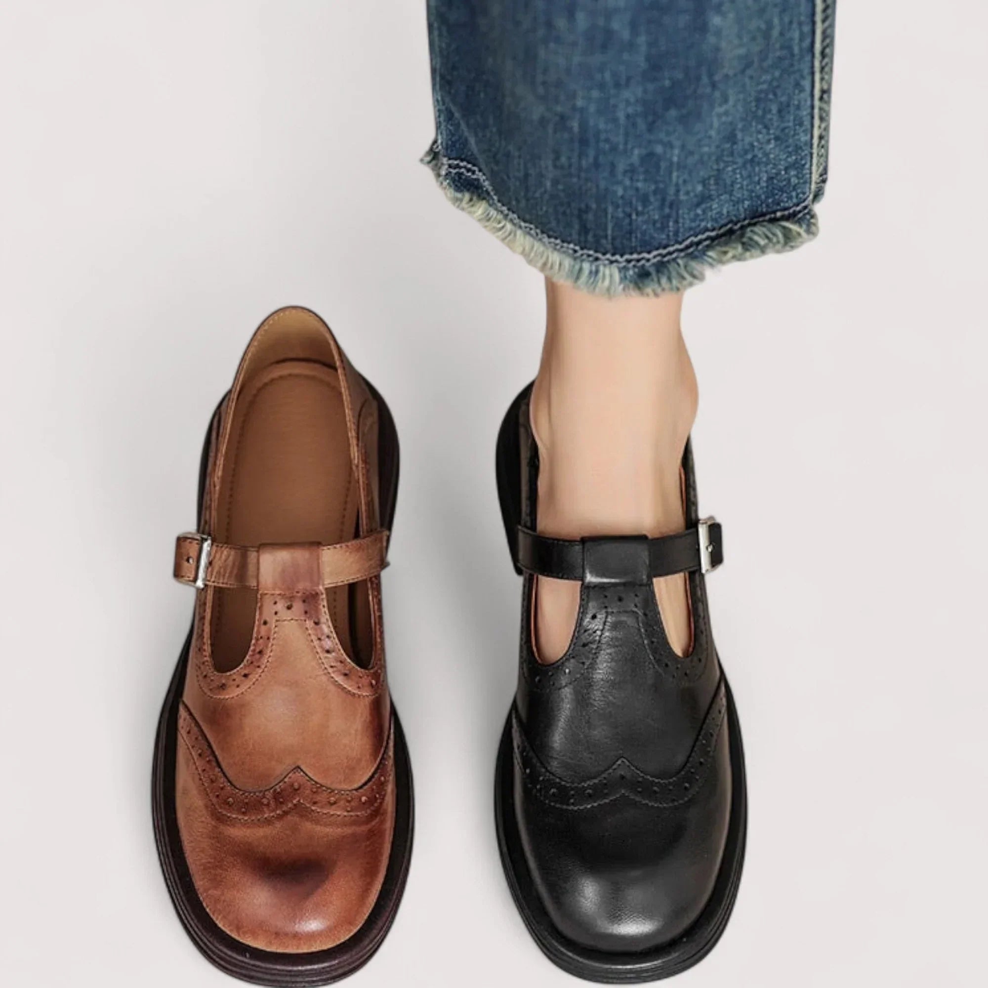 Women's Shoes - Orthopedic Mary Jane Shoes in Black