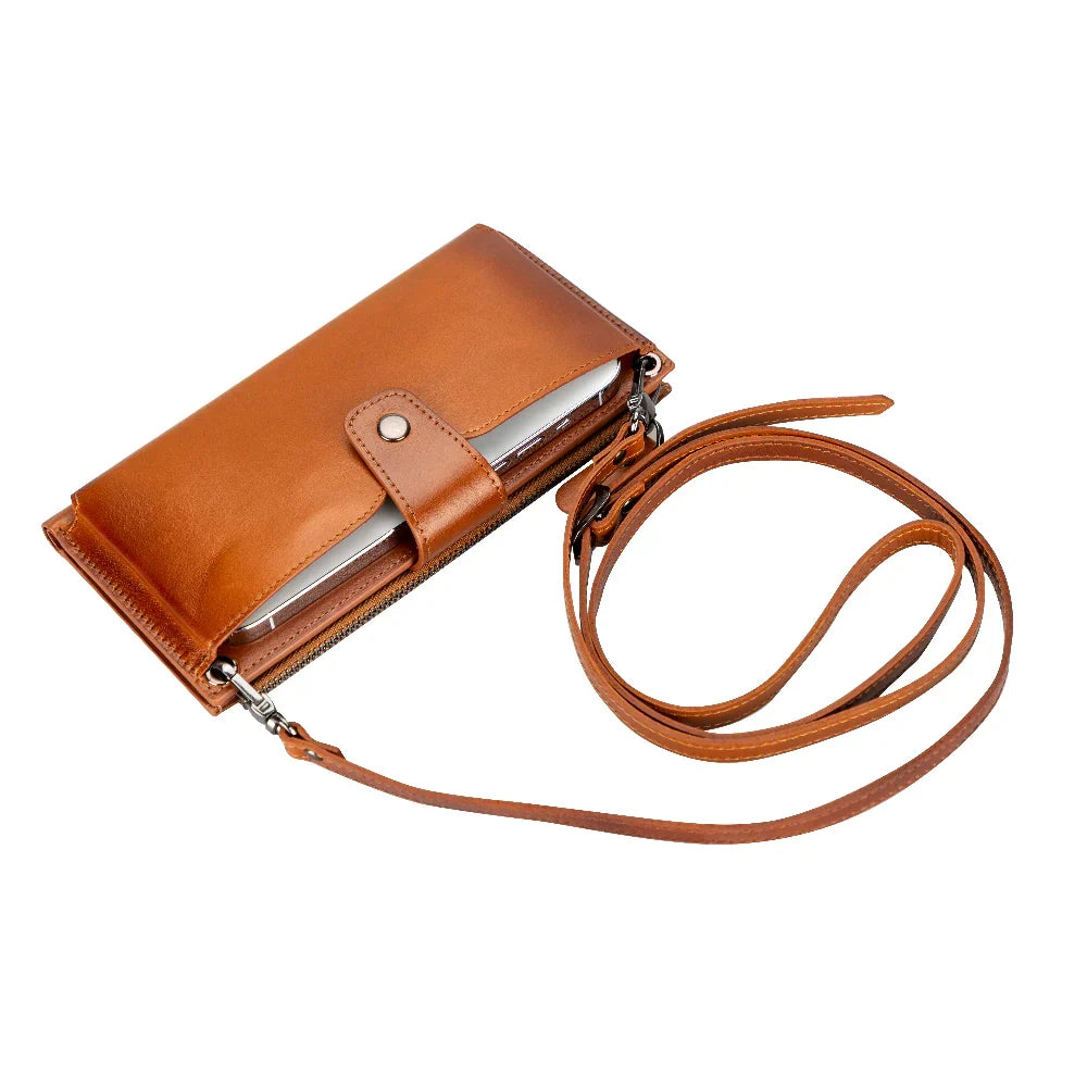 Leather Crossbody Phone Bag - 10 Colours