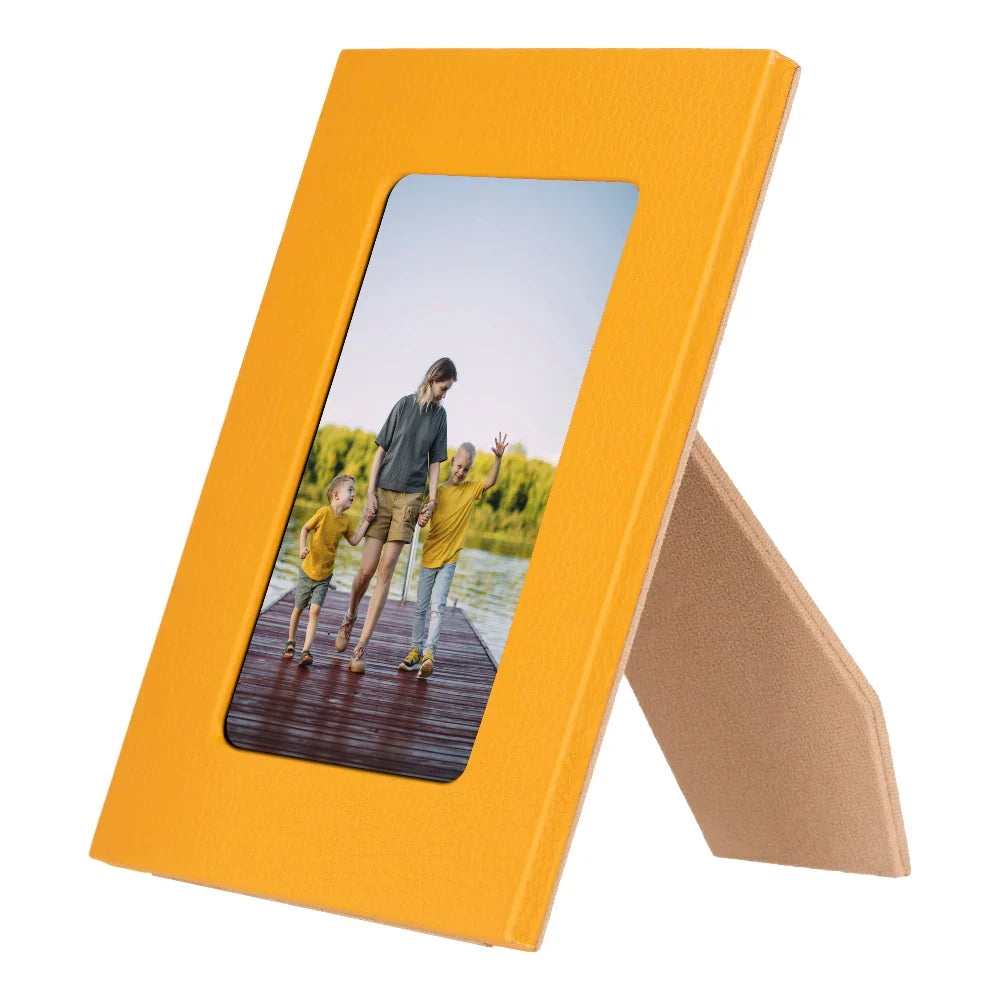 Leather Photo Frame in Sunbeam