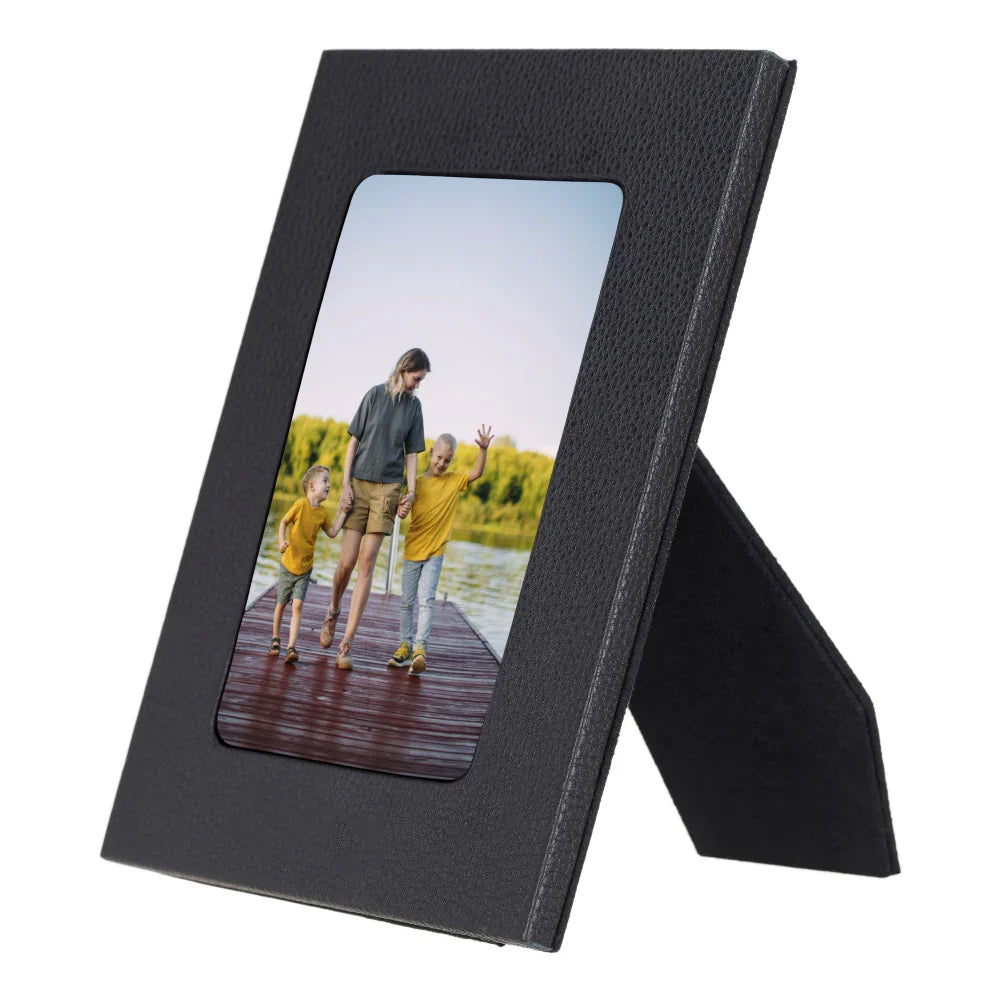 Leather Photo Frame in Eclipse Black