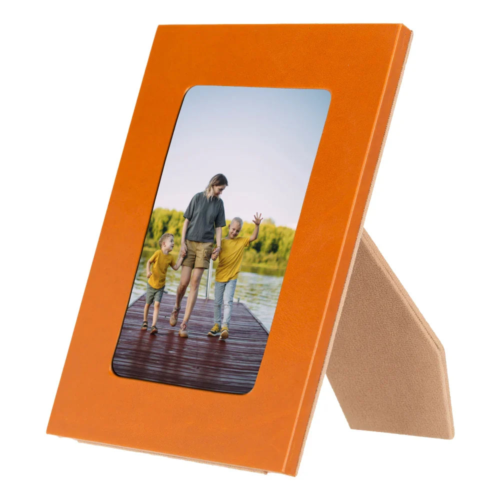 Leather Photo Frame in Sandy Tan