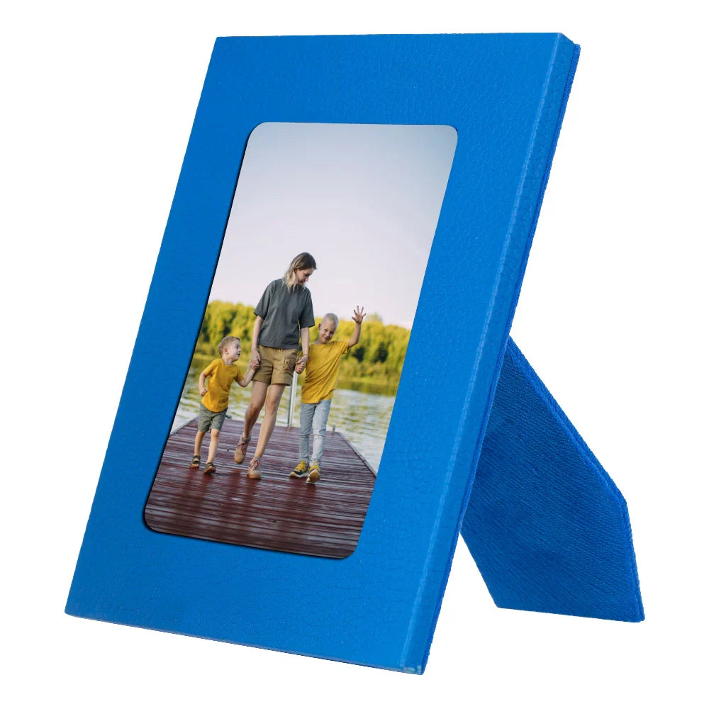Leather Photo Frame in Cyan