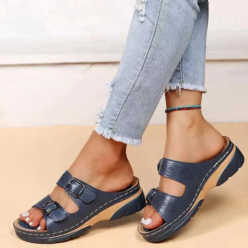 Women's orthopaedic arch support sandals – Saint Dor UK – back view