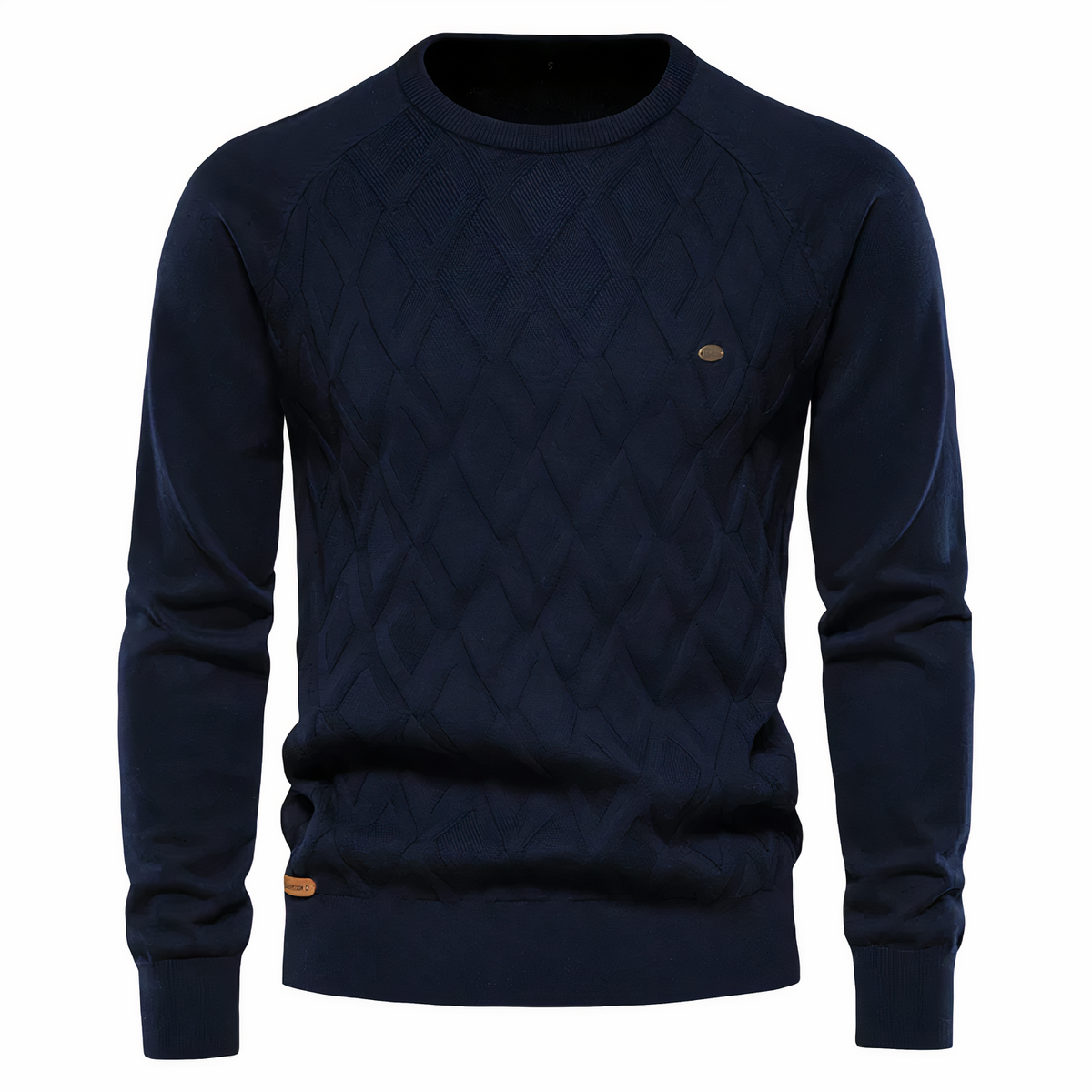 Men's diamond texture jumper in Navy