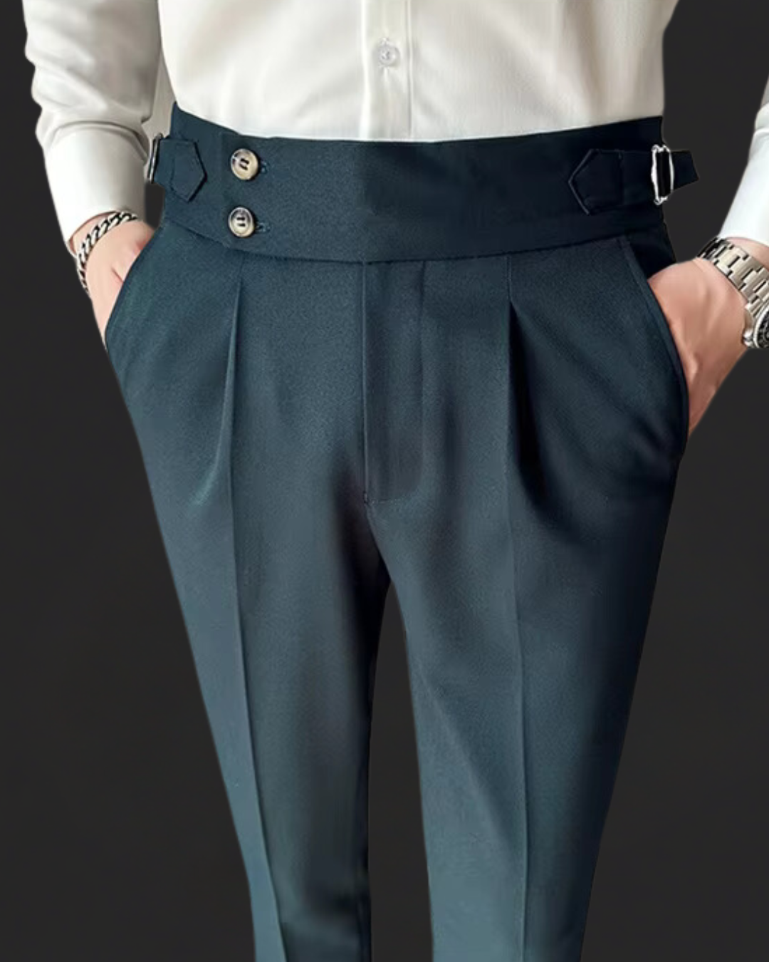 Men's Adjustable Drawstring Trousers - product view | SAINT DOR
