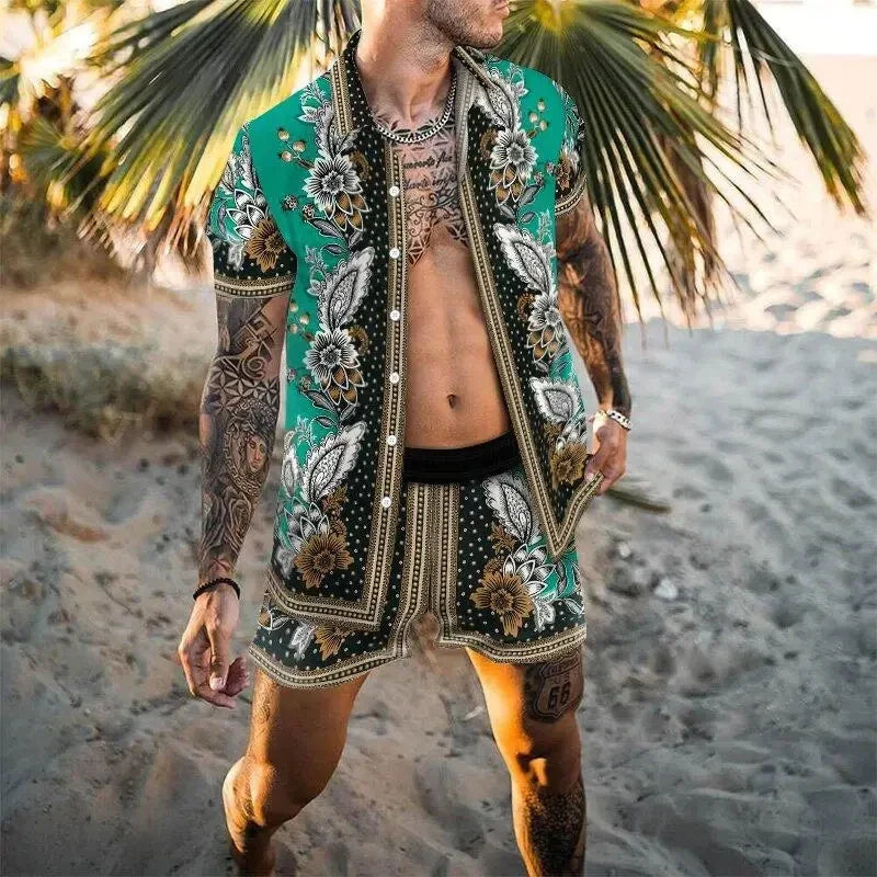 Men's Two-Piece Set - Light & Airy Summer Print - view 9