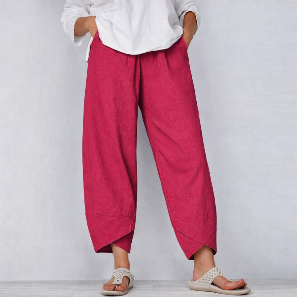 Women's Trousers - Chic Summer Pants in Gray
