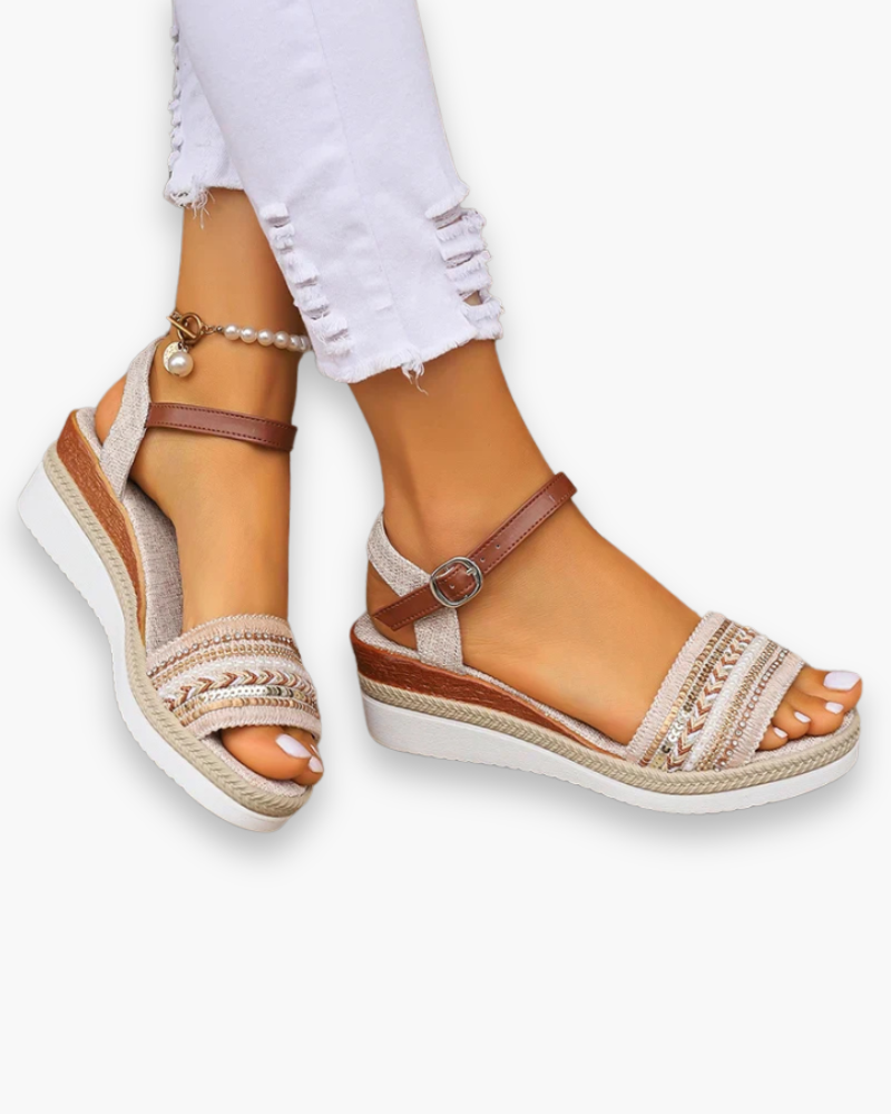 Women's lightweight flat sandals with adjustable straps – Saint Dor UK – side view