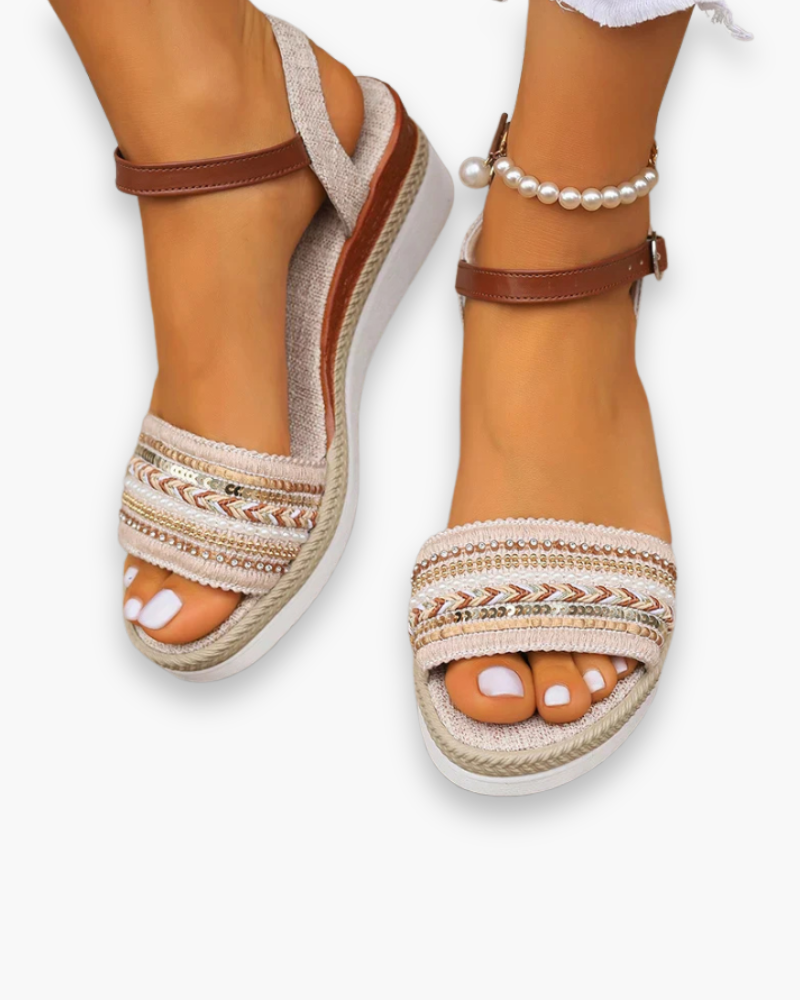 Women's lightweight flat sandals with adjustable straps – Saint Dor UK – back view