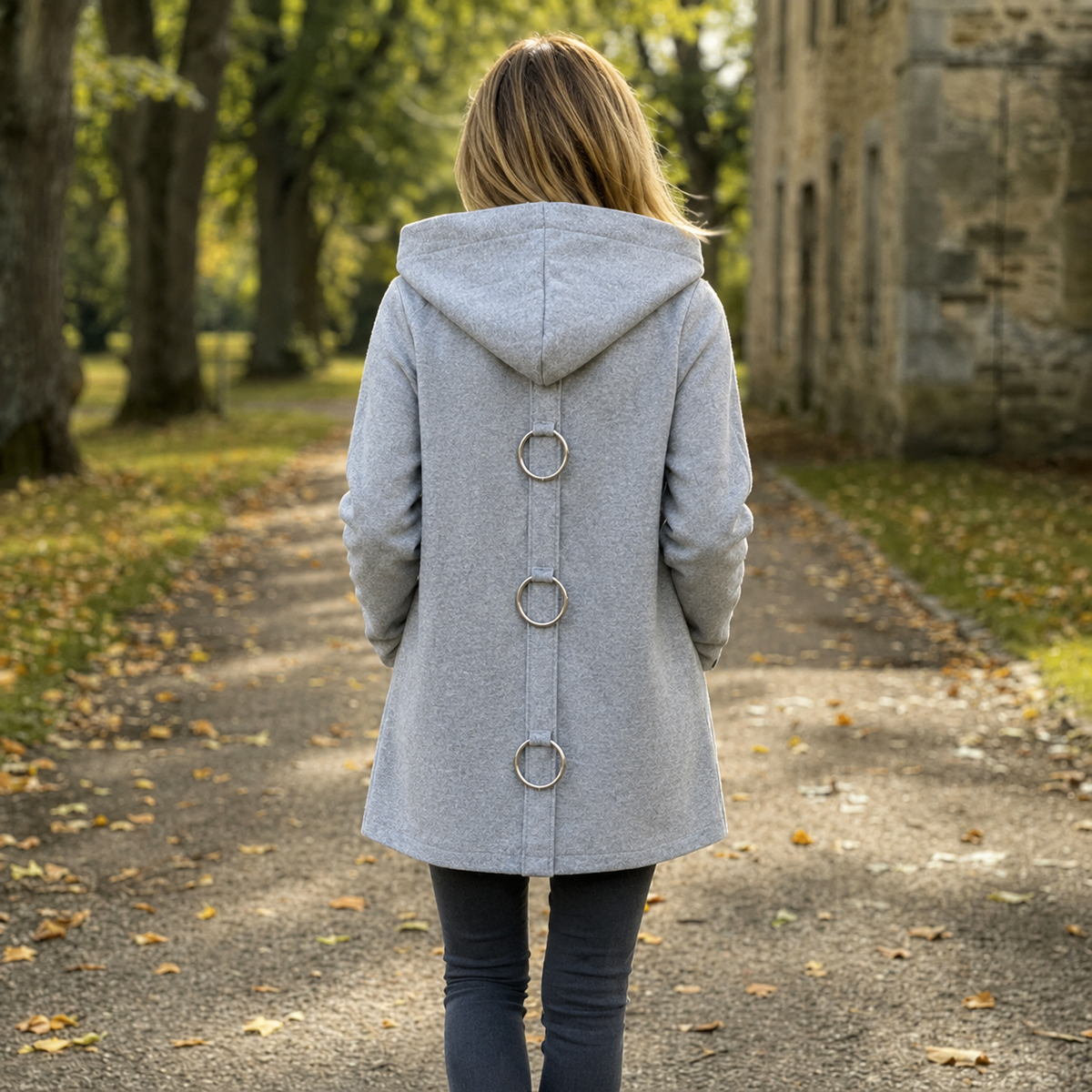 Women's hooded cardigan jacket - detail