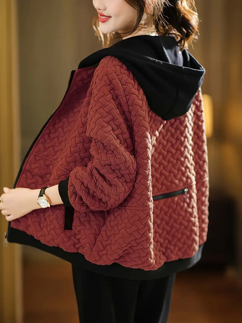 Women's Padded Jacket in Burgundy