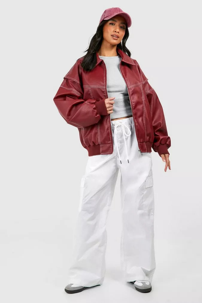 Women's Bomber Jacket in Red