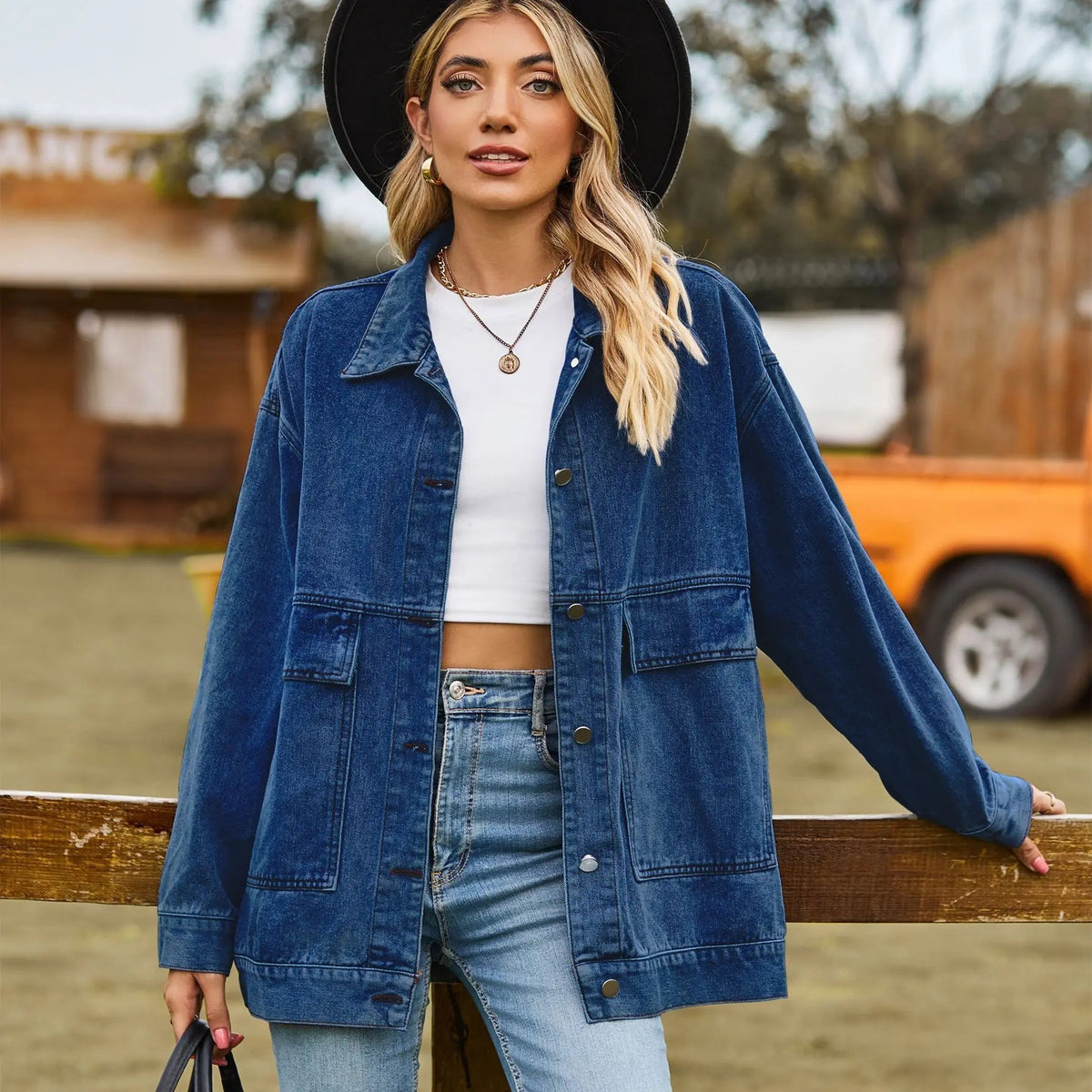 Women's Denim Jacket in Navy