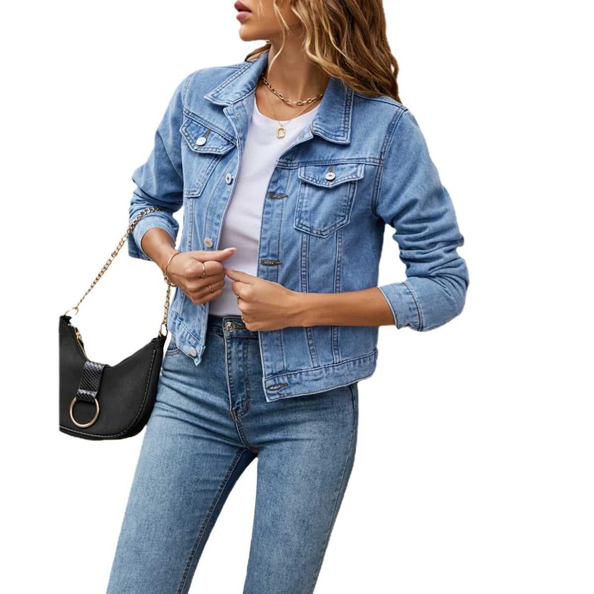Women's Denim Jacket in Light Blue