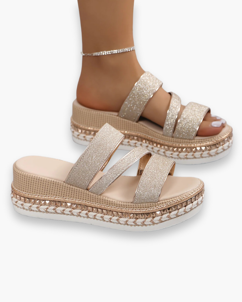 Women's platform sandals with breathable design – Saint Dor UK – back view