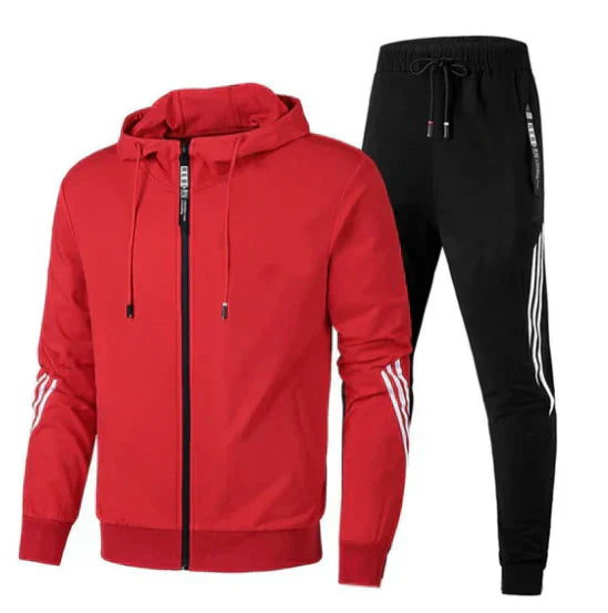 Men's Jogging Suit - Soft Two-Piece Co-Ord Set in White — close-up