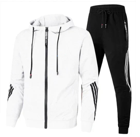 Men's Jogging Suit - Soft Two-Piece Co-Ord Set in Red — detail view