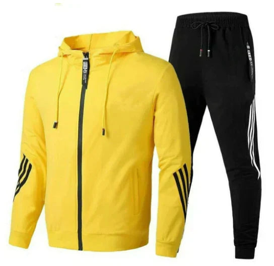 Men's Jogging Suit - Soft Two-Piece Co-Ord Set in Grey — front view