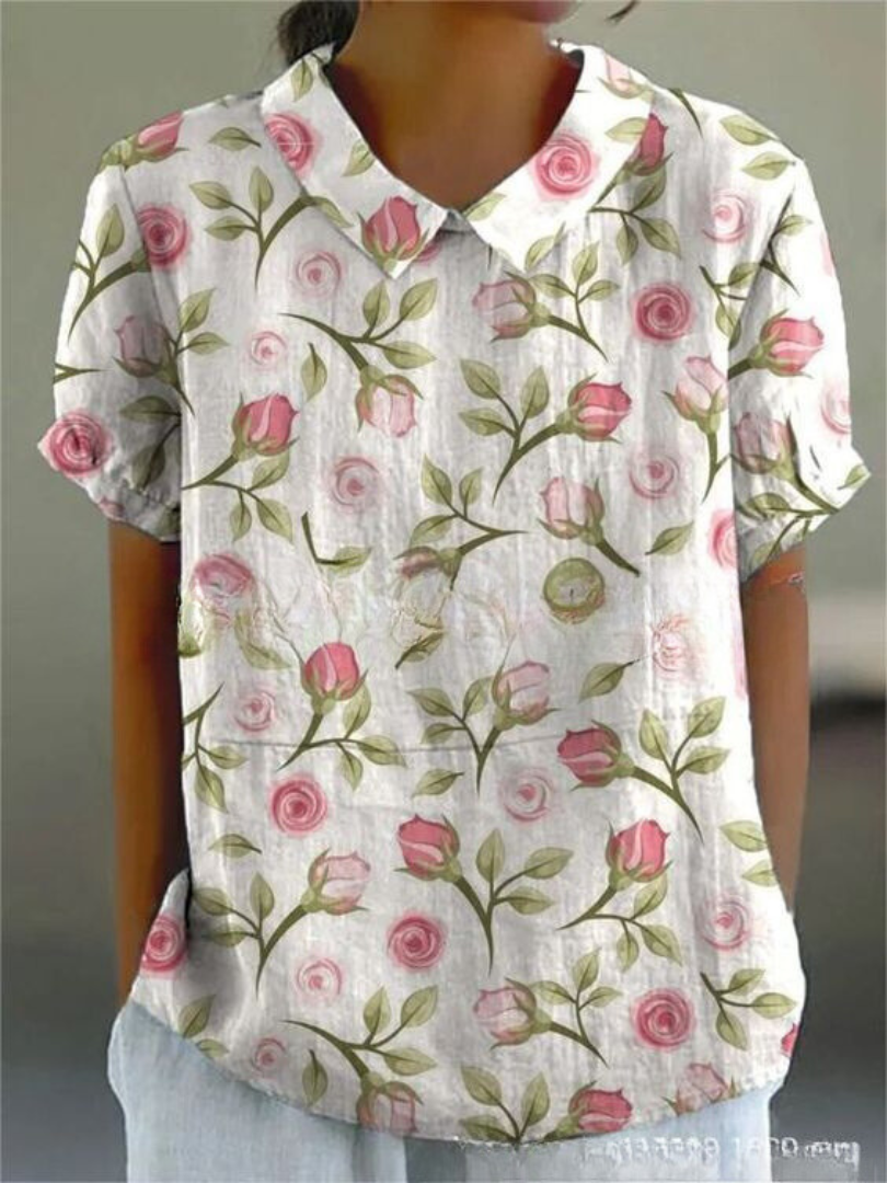 Women's Top - Floral Shirt in Green