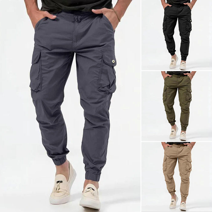 Men's Woven Cargo Trousers - product view | SAINT DOR