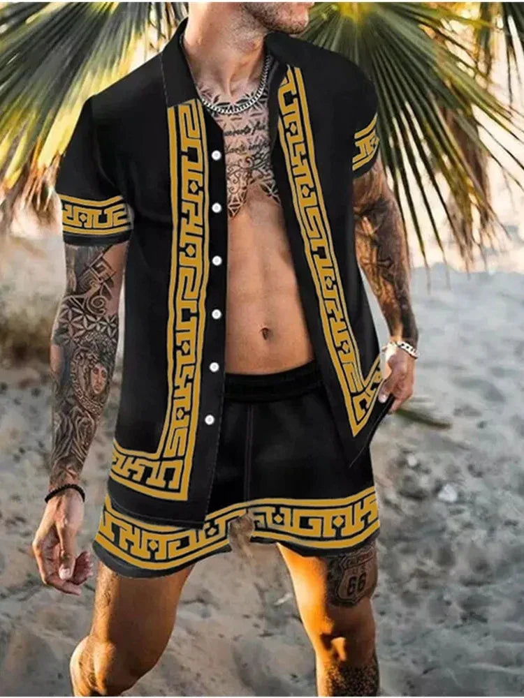 Men's Two-Piece Set - Light & Airy Summer Print - view 11