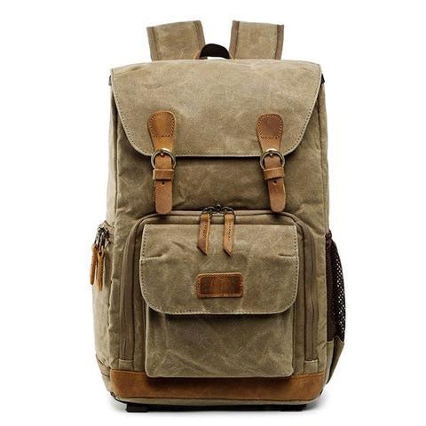 Leather Camera Backpack in genuine leather