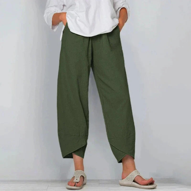 Women's Trousers - Chic Summer Pants in Black