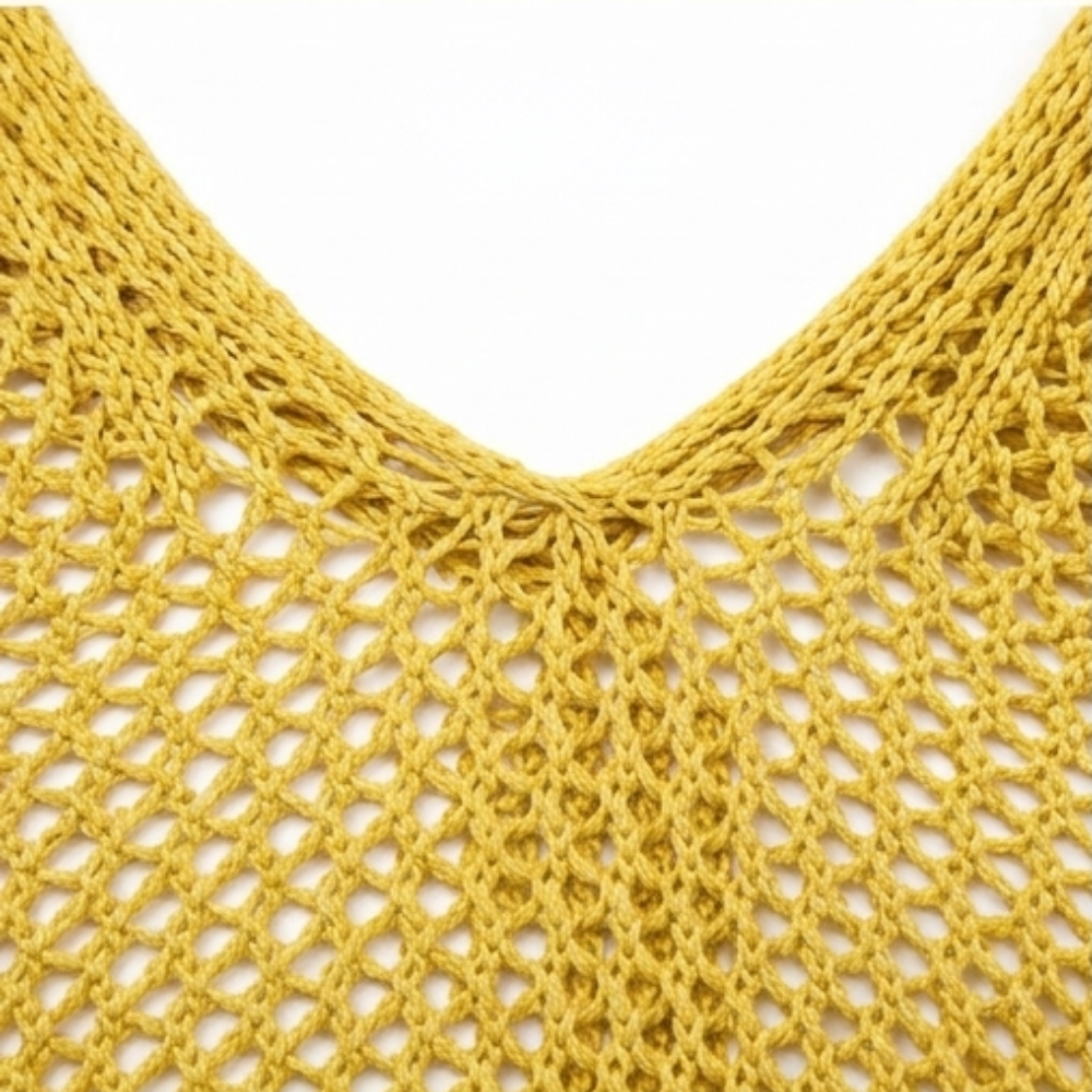 Women's open knit hooded jumper - detail
