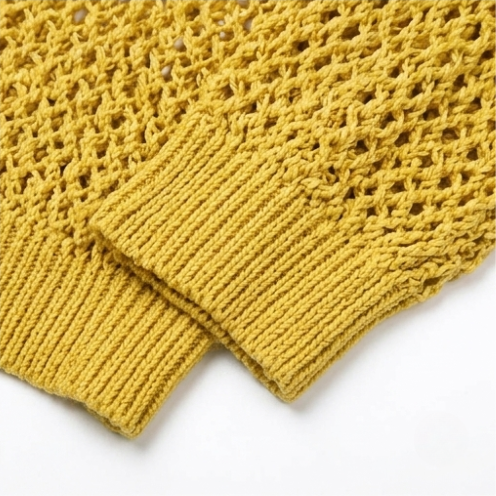 Women's open knit hooded jumper - detail