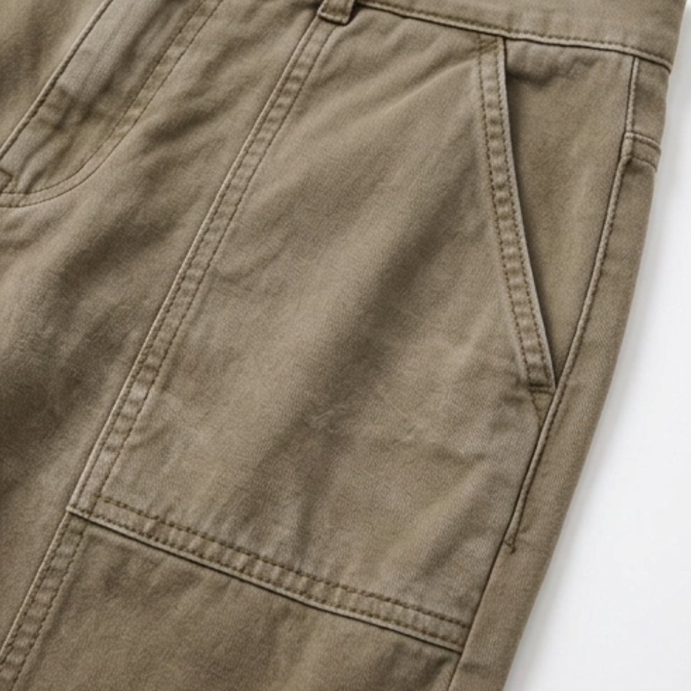Women's high waist utility trousers - detail