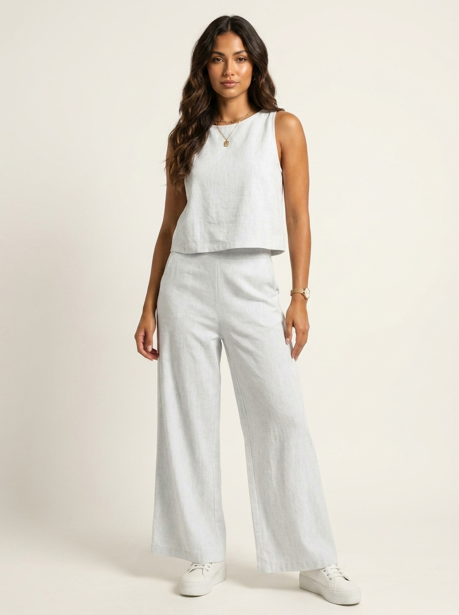 Linen-Look Top and Trousers — view 7